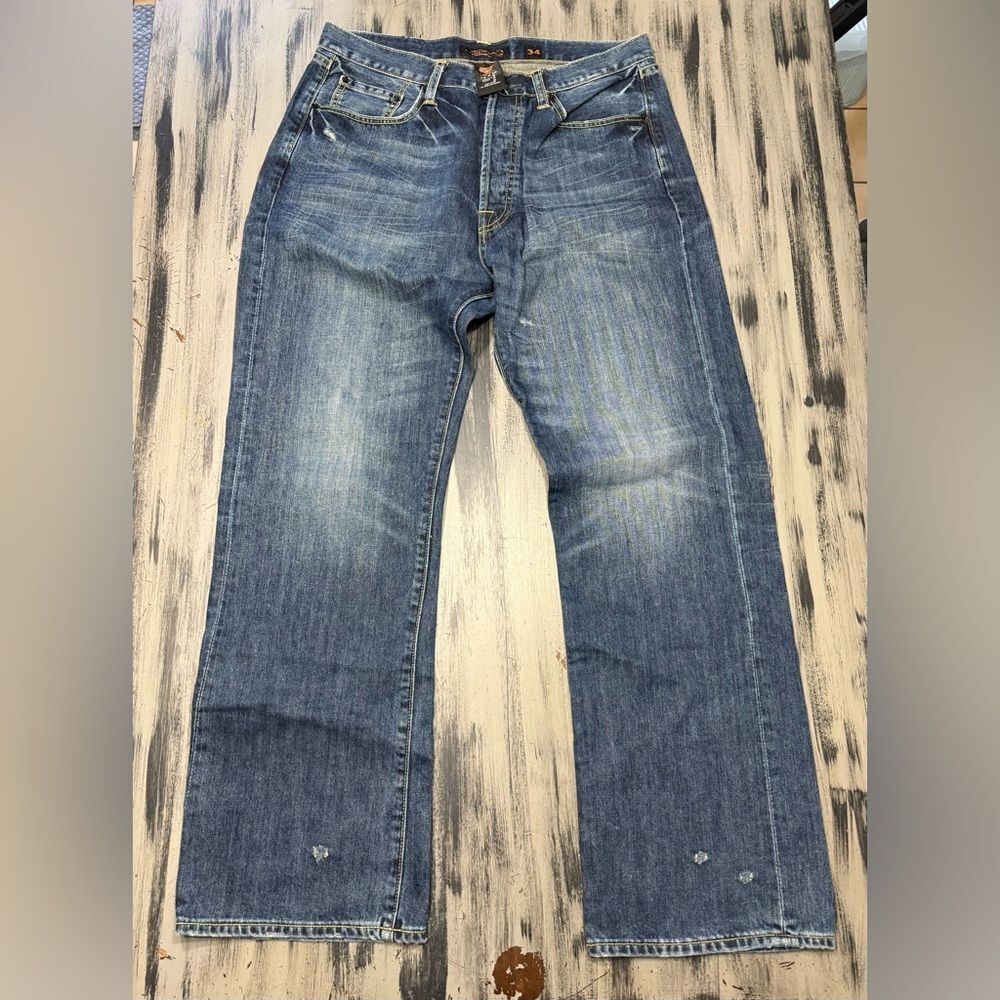 Ed Hardy Men’s Distressed Blue Denim Jeans Y2K new without tags - Picture 14 of 14